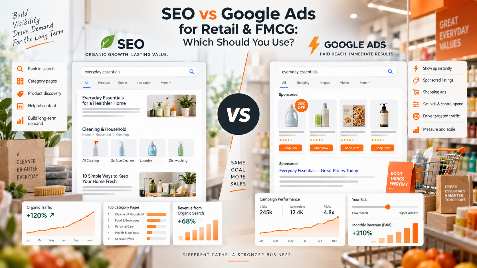 SEO vs Google Ads for Retail & FMCG: Which Should You Use?