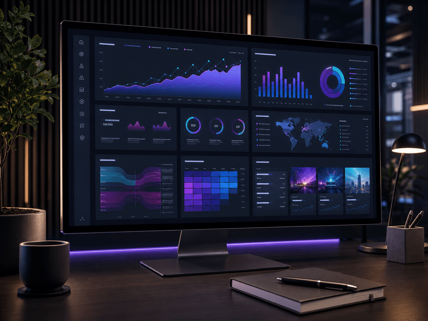 Growth analytics report with revenue, conversion and retention metrics