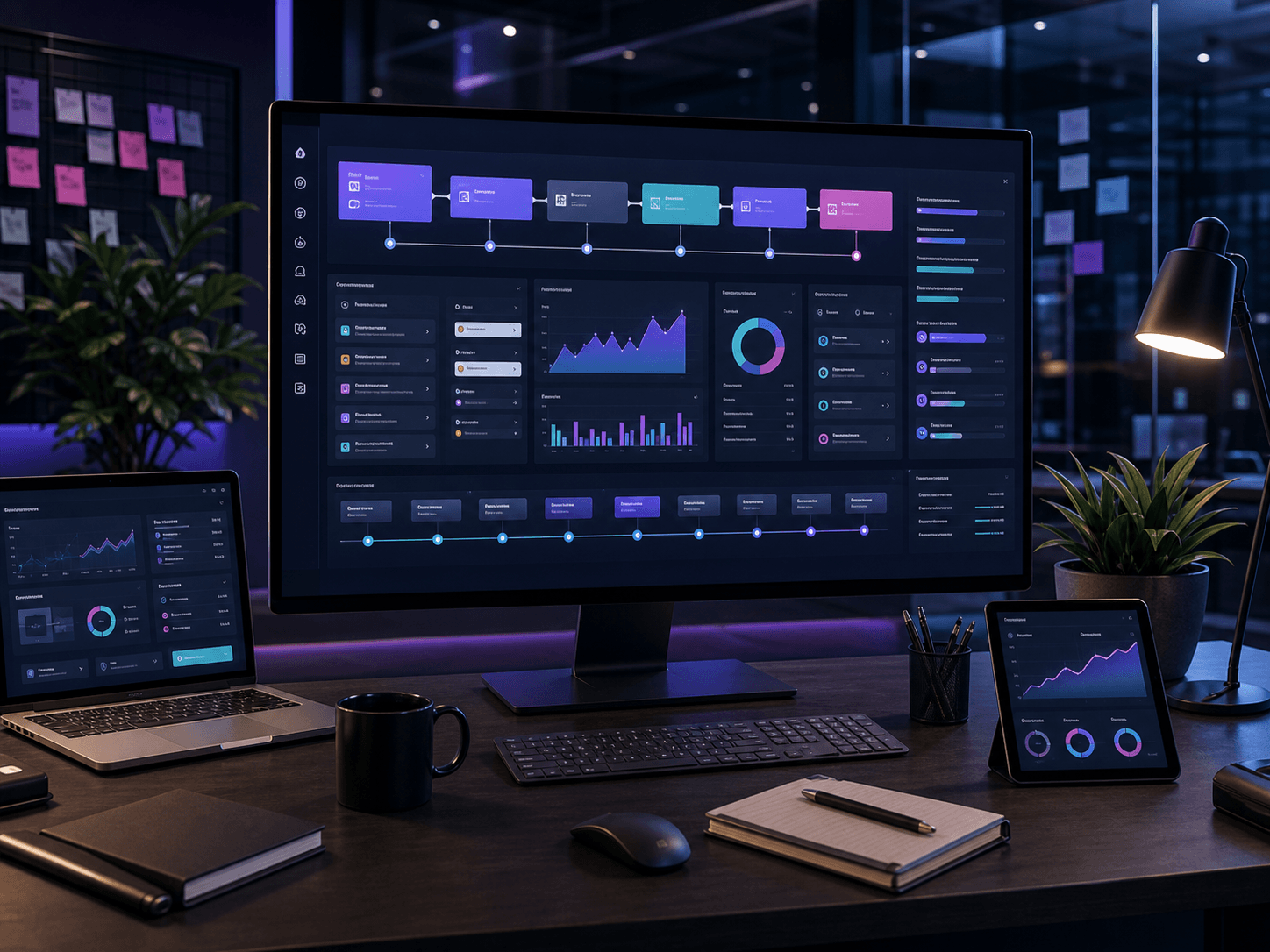 Ongoing optimisation workspace with roadmap, tasks and support status
