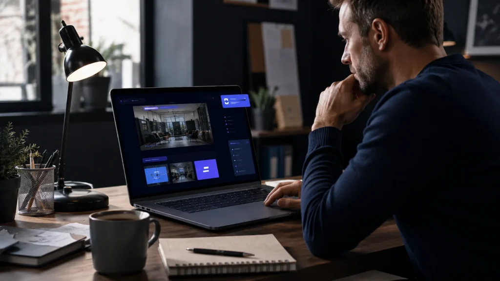 Small business owner planning the cost of a new website in the UK