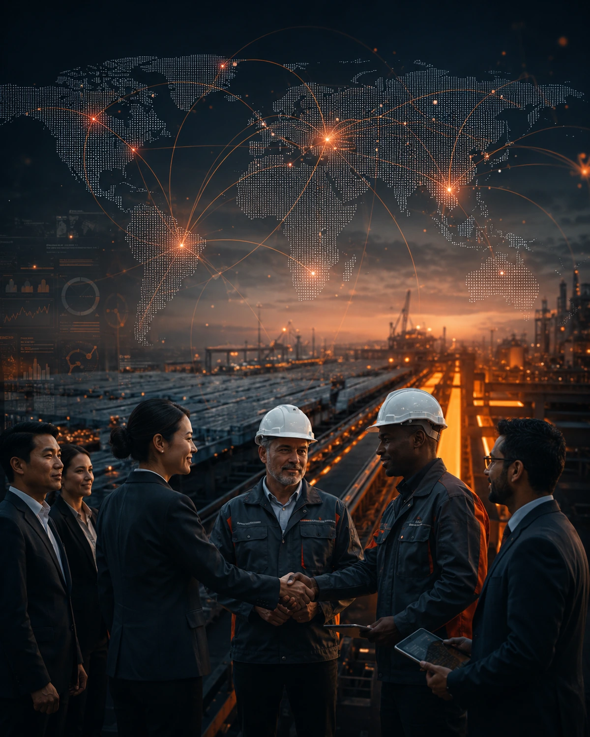 ArcelorMittal international supplier network and stakeholder coordination visual